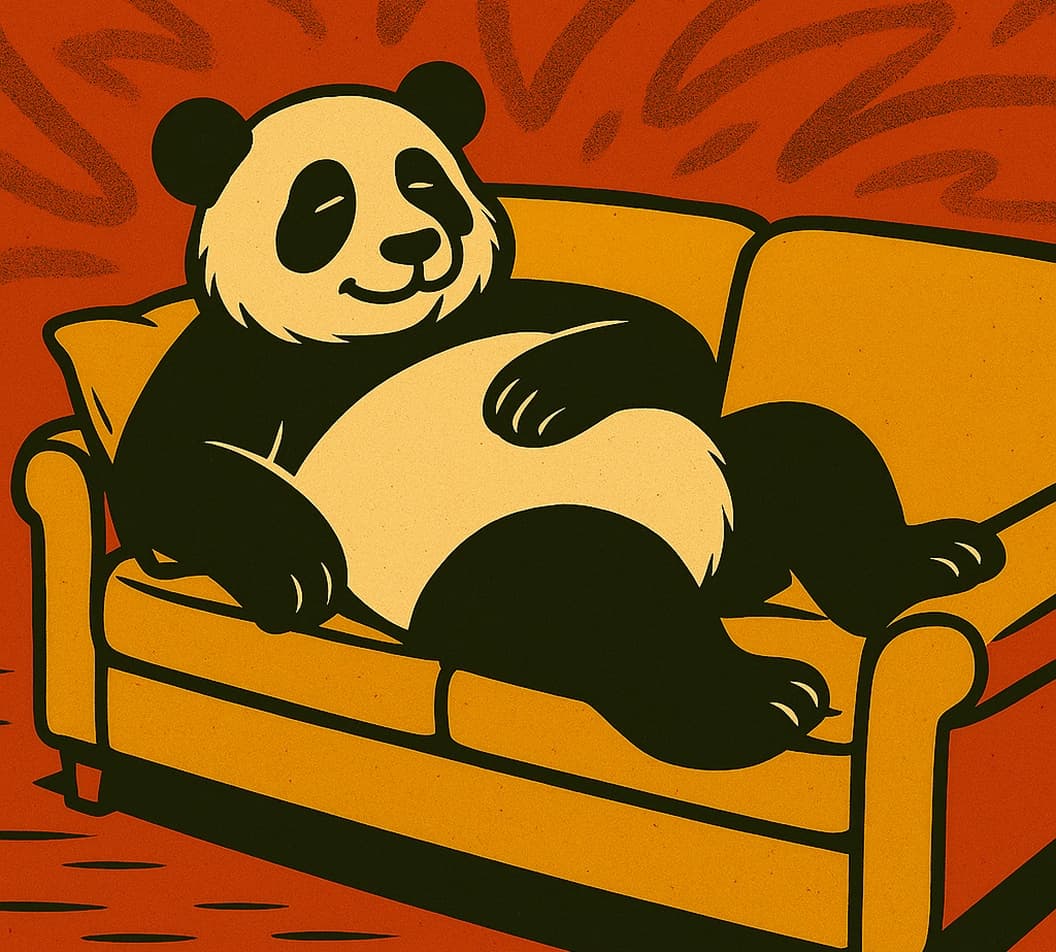 pands on a couch