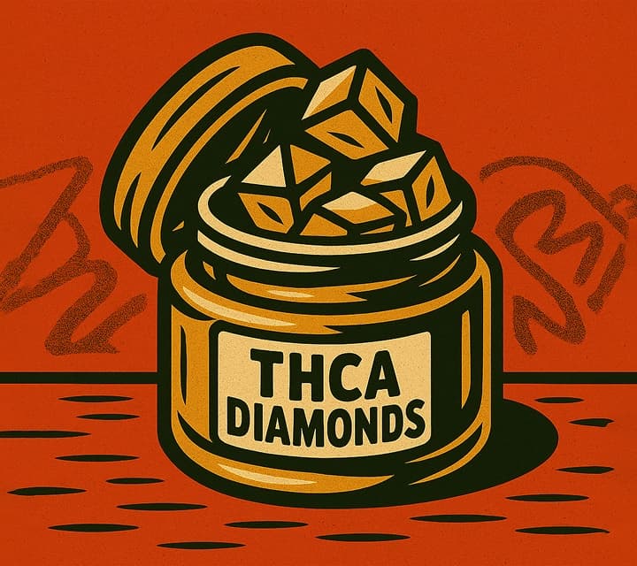 overflowing jar of THCa diamonds