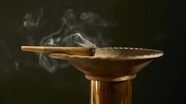 A person in the process of rolling a joint, demonstrating the art of rolling for a beginner tutorial.